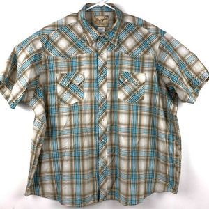 Wrangler Mens Pearl Snap Western Shirt S/S 3XL